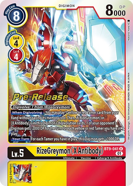 RizeGreymon (X Antibody) [BT9-041] [X Record Pre-Release Promos]