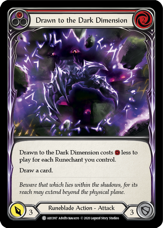 Drawn to the Dark Dimension (Red) [ARC097] Unlimited Edition Rainbow Foil
