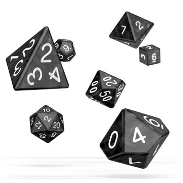 Oakie Doakie RPG 7 Die Set - Marble Black