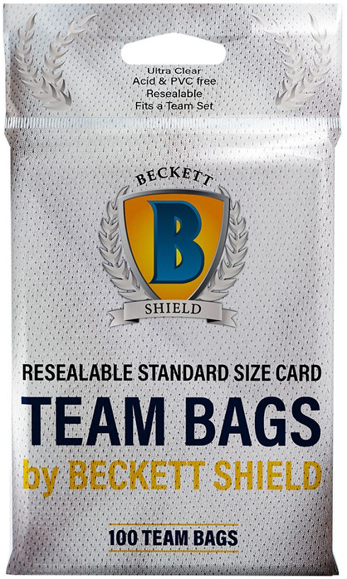 Beckett Shield Resealable Standard Size Card Team Bags 100ct